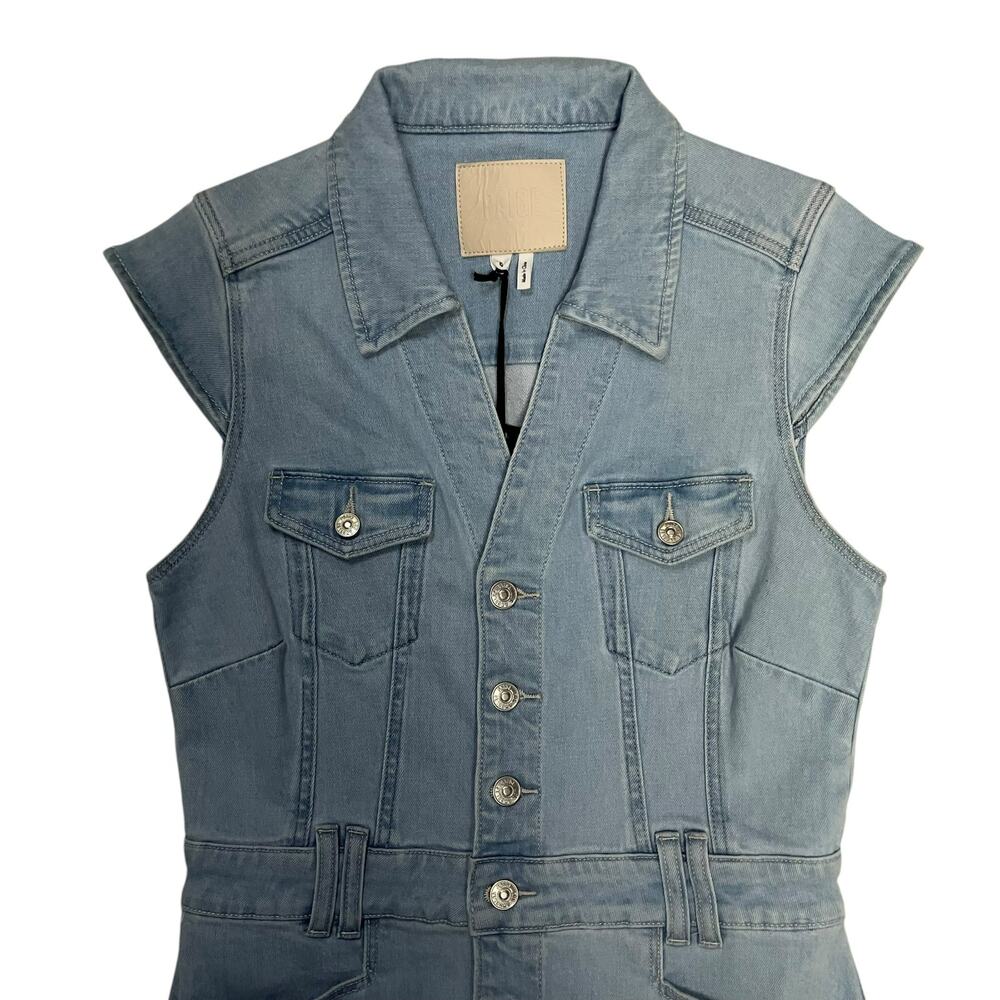 NWT PAIGE Women's Jaxsyn Denim Mini Dress Size 6 - Picture 2 of 9